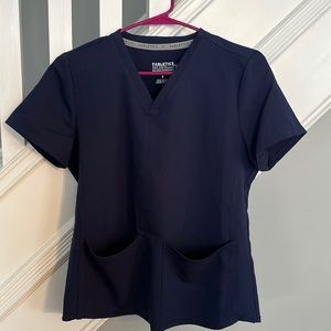 NWOT Fabletics navy blue scrub top - size small